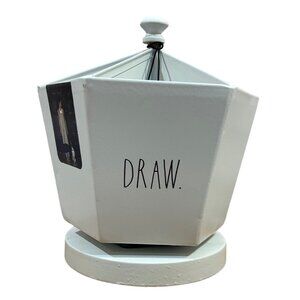 Rae Dunn Desk Organizer "Create""Draw""Color"6 Compartments White Metal Hexagon
